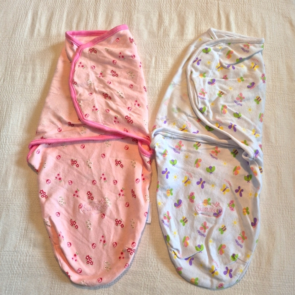 Swaddle Me 2 piece bundle sm-med 7-14 lbs hook n loop closures, both are VGUC